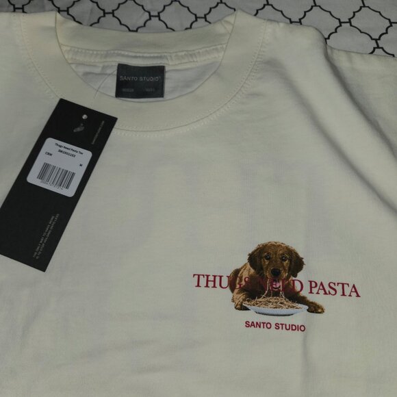 Santo Studio "Thugs Need Hugs / Pasta" Size Med Crewneck Sweatshirt + Tee NWT - Picture 6 of 7